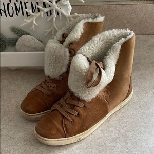 UGG Tan Shearling-Lined Winter Boots